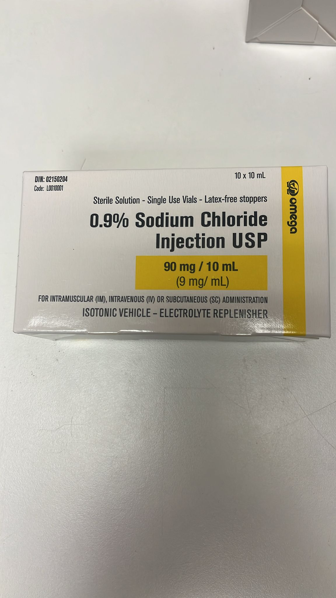 0.9% SODIUM CHLORIDE INJECTION USP 9 MG Solution - DIN 02150204