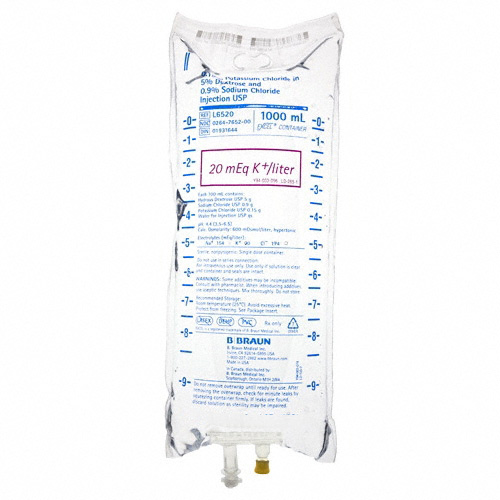 0.15% POTASSIUM CHLORIDE IN 5% DEXTROSE AND 0.9% SODIUM CHLORIDE INJECTION 150 MG / 100 ML SOLUTION - DIN 01931644