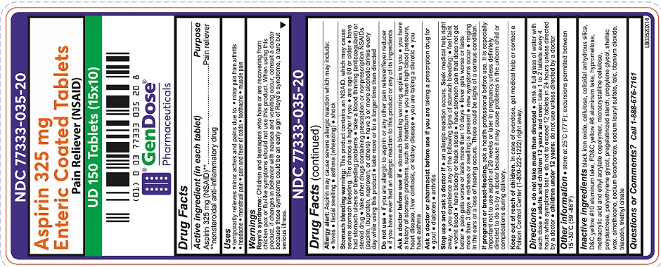 ASPIRIN REGULAR STRENGTH 325 MG TABLET - DIN 02150328