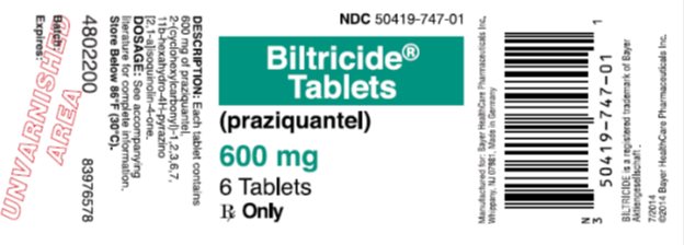 BILTRICIDE 600 MG TABLET - DIN 02230897