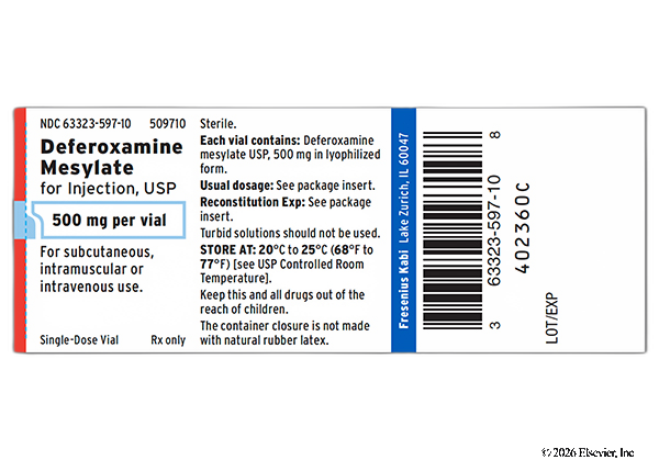 DEFEROXAMINE MESYLATE FOR INJECTION 2 G POWDER FOR SOLUTION - DIN 02247022