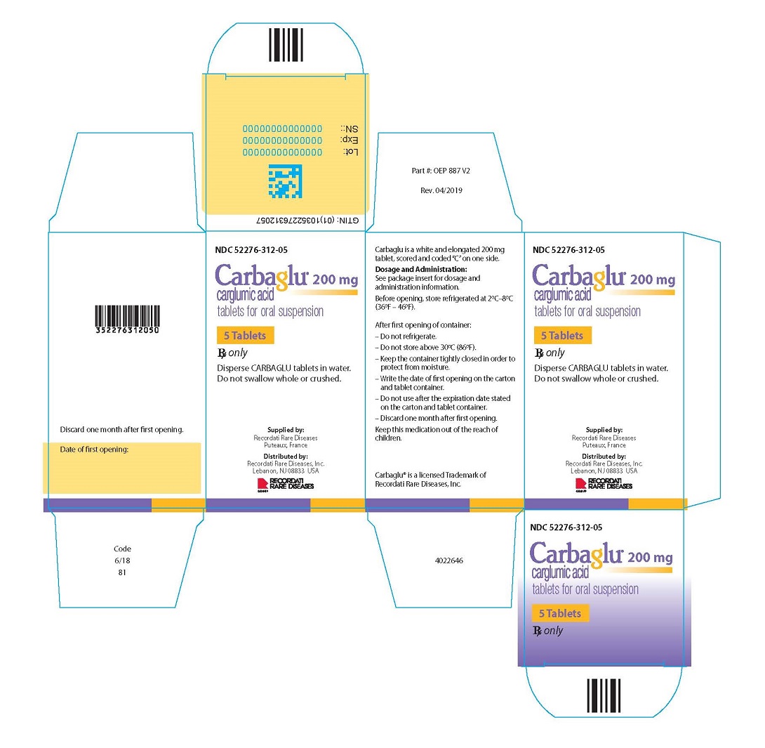 CARBAGLU 200 MG TABLET FOR SUSPENSION - DIN 02439360