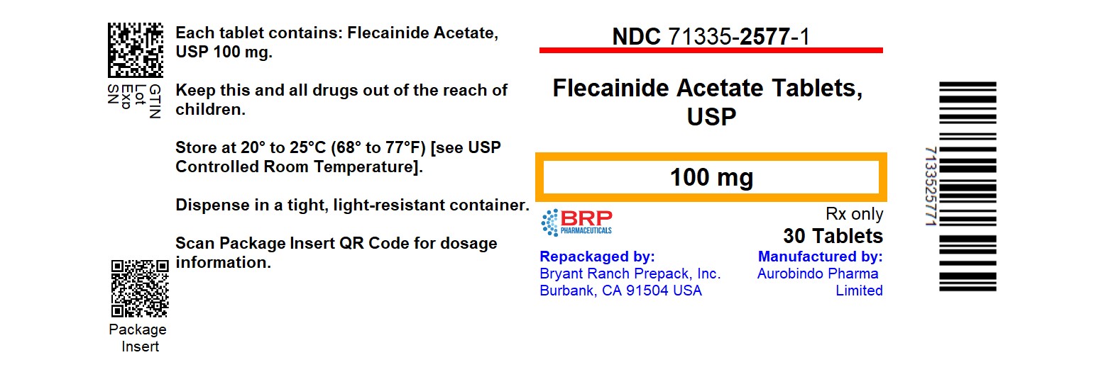 FLECAINIDE 100 MG TABLET - DIN 02534819
